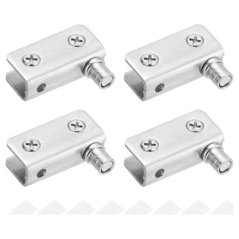 FENOPLASTICAPaquet de 2 de porte en verre Charnière à pivot à 90 °, verre sans perforation, acier inoxydable, ajustement pour verre de 5-8mm (1/4)