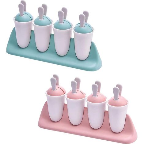 Lot de deux moules à glace réutilisables pour enfants pour crème glacée et desserts glacés accessoire de cuisine ludique (1/5)
