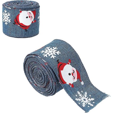 Ruban de jute de 20 yards (18 mètres) de large et 2 pouces (5 cm) de large pour sapin de Noël, bricolage, emballage cadeau, décorations de Noël à faire soi-même, compatible avec les décorations de flo (1/2)