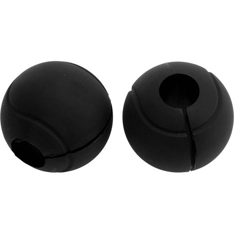 1 paire de poignées de barre d'haltères incurvées, rondes et sphériques, en silicone antidérapant et épais, pour une musculation et un développement musculaire massifs (noir). (1/5)