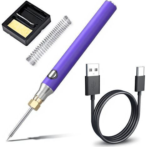 Fer à souder électrique portable sans fil, mini, 8 W, température réglable, 330 à 400 °C, kit d'outils de soudage pour le bricolage domestique (1/5)