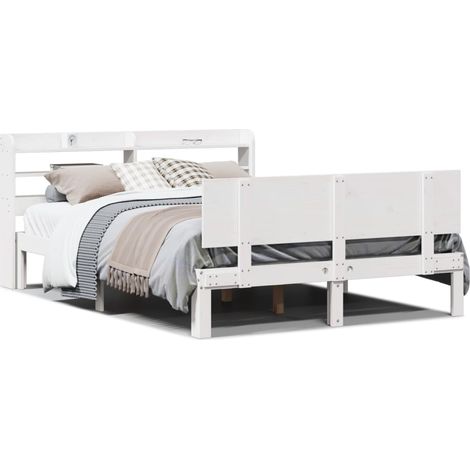 Maison Exclusive - Cadre de lit avec tête de lit sans matelas blanc 120x190 cm