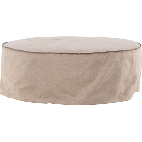 Pouf Effet Lin "Vindo" 101cm Brun (1/4)