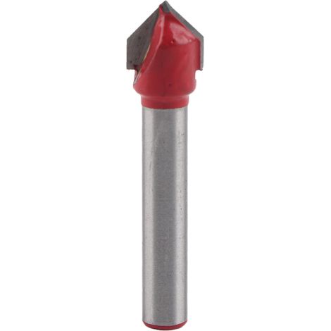 Fraise à rainurer en V pour le travail du bois, angle de 90°, diamètre de coupe de 10 mm, queue de 6 mm (1/5)