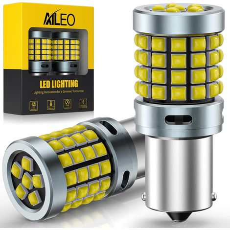 1156 LED White 12 V, BA15S P21W R5W 7506 1141, 54-SMD 3030, Replacement LED Car for Rear Step/DRL, P21W LED Bulb, Pack of 2 (1/5)