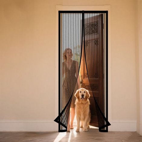Moustiquaire magnétique noire 80x210 cm, fermeture automatique, anti-insectes (1/5)