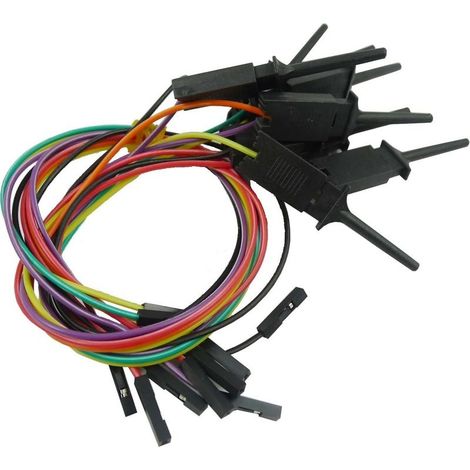 10 pièces Analyseur logique pince de test avec des fils de liaison pour les broches d'interface SOIC IC pour tester l'alimentation des circuits (1/4)