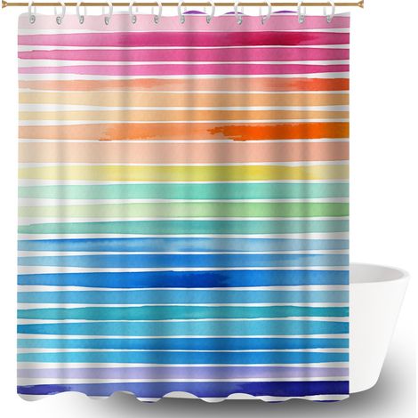 Rideau de bain 180x180 avec anneaux bâche polyester douche pour décoration salle de bain (1/5)