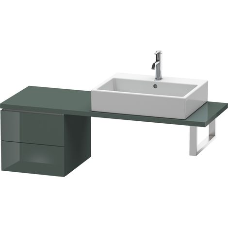 Duravit L-Cube Base pour console, largeur 420mm, profondeur 477mm, 2 tiroirs, Coloris: Laque Dolomiti Grey brillante - LC582603838 (1/4)