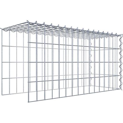 Gabiondeco - Gabion - Element de prolongation en hauteur et en longueur 80 cm x 40 cm x 30 cm (L x H x P). maille 5 x 10 cm. Spirale. Attention il manque deux grill... (1/5)