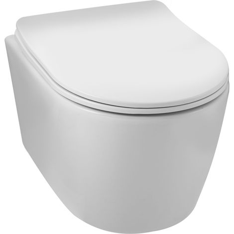 Balneo Cuvette WC suspendue LUXA blanche Tornado avec abattant à fermeture ralentie
