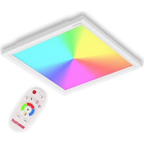Lámpara de techo LED de 18 W con mando a distancia, color neutro + RGB, para salón, cocina y pasillo. (1/5)