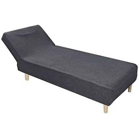 Housse De Chaise Longue Extensible sans Accoudoirs, étanche Housse Méridienne Douce Moderne pour Salon Chambre à Coucher Intérieure Fauteuil Inclinable Protecteur (1PC,Gris foncé) (1/5)