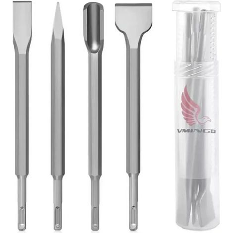 Kit SDS Burin, perceuse, marteau perforateur, béton Gurbia 25 cm, lot de 4 (Promotion) (1/5)