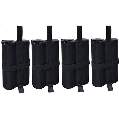 4 sacs de sable lestés, poids de tonnelle, sacs de poids pour tente pop-up et parasol de terrasse, noir (1/3)