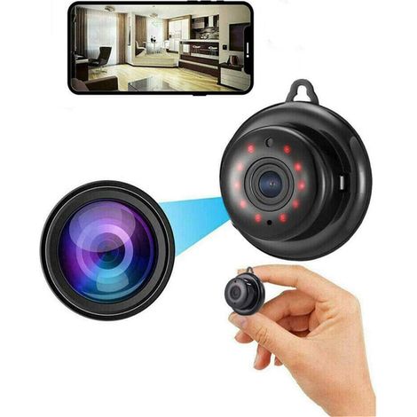 Cámara WiFi para exteriores inalámbrica, minicámara HD con enlace remoto, videocámara pequeña con visión nocturna para el hogar, interior y exterior.