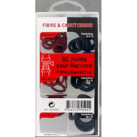 COMAP Coffret de 80 joints d'étanchéité fibre et caoutchouc pour raccord - Dimensions 15x21, 20x27, 12x17 - S279505 (1/2)