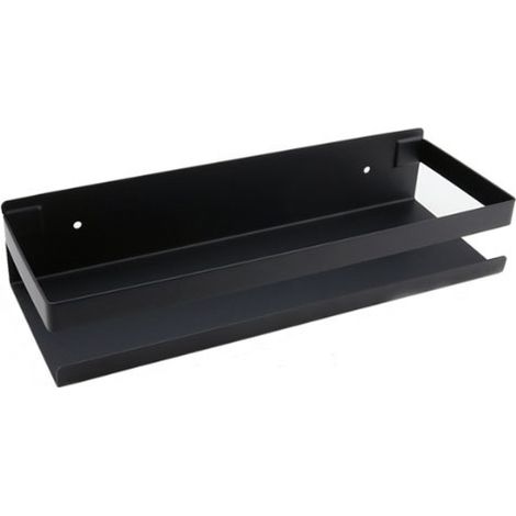 Tablette de douche sans trous, porte shampooing, porte gel douche, panier de rangement pour salle de bain, tablette de douche en acier inoxydable, laqué noir 30cm-1pc (1/4)