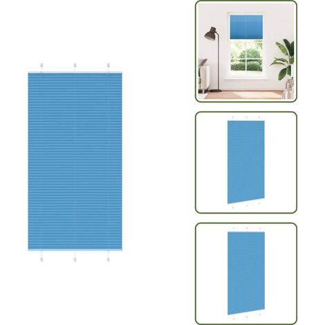 vidaXL Store plissé bleu 110x200 cm largeur du tissu 109,4cm polyester (1/5)