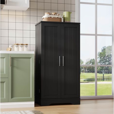 Meuble de rangement cuisine 120x60x40 cm en MDF noir avec rangement pour cuisine FloraGrace (1/5)