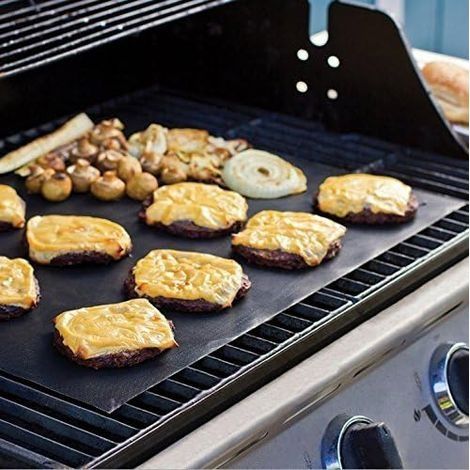 BBQ-Grillset, 4-teilig - Antihaftbeschichtete Teflon-Backmatten - Wiederverwendbare, langlebige und hitzebeständige Grillplatten (1/4)