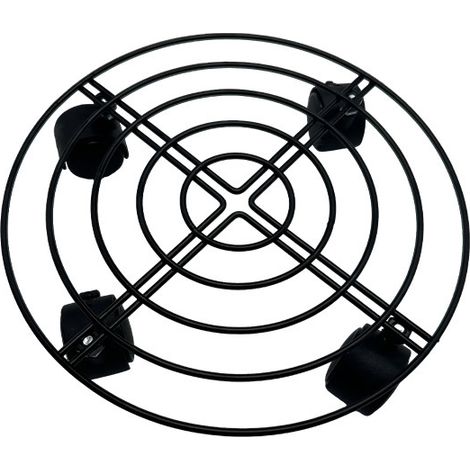Sollbry Lot de 2 Porte Plantes à roulettes en Métal - Support de Pots de Fleurs à roulettes - Diamètre 27 cm - Noir - pour Intérieur et Extérieur (1/5)
