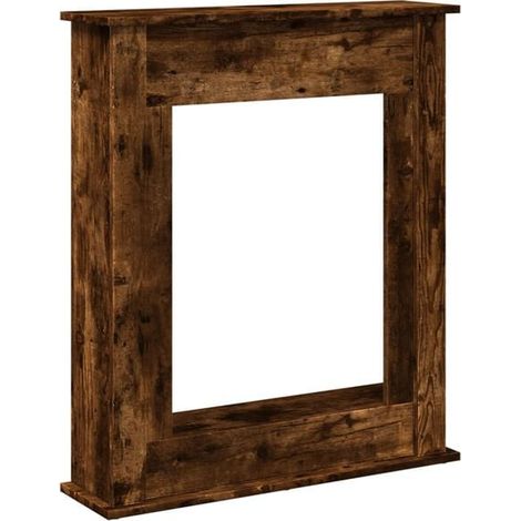 Manteau de cheminée en chêne fumé, 75x20x87,5 cm, bois d'ingénierie. (1/5)