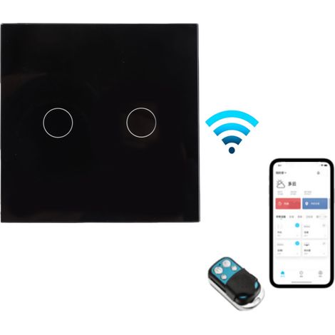 Interrupteur Connecté WiFi Unipolaire avec Contrôle Vocal APP et RF433 - compatible Google Home - Panneau Verre Trempé - Installation Facile - CE/ROHS (1/5)