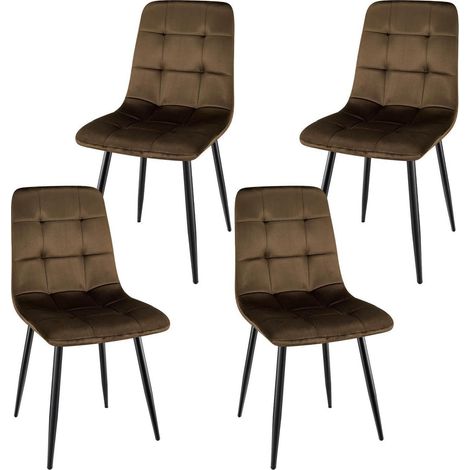 Esszimmerstühle 4er Set, gepolstert, braun, mit hoher Rückenlehne (1/5)