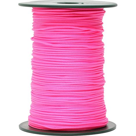 Corde Tressée Polypropylène Rose Fluo Ø 1,5 mm Bobine 1000 Mètres Corde Fine Souple, Multi-Usages pour Bricolage, Jardin, Loisirs Créatifs (1/3)