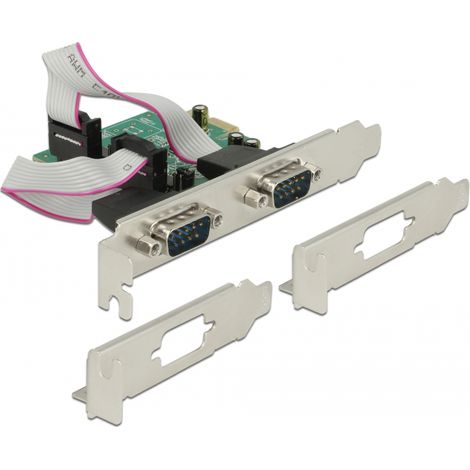Delock Tarjeta PCI Express  2 x Serial RS-232 de alta velocidad 921K con suministro de voltaje