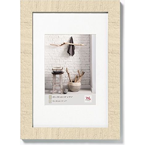 walther design Bianco Crema 40 x 60 cm con passe-partout, Cornice Home in Legno HO460W