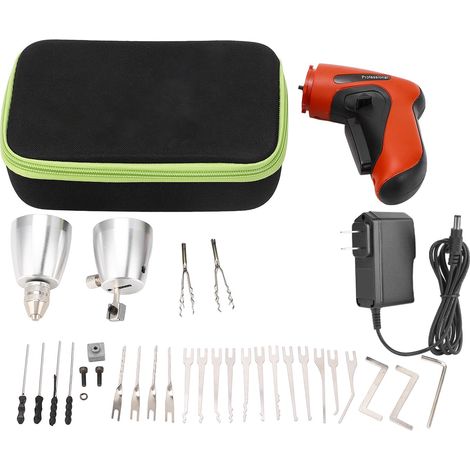 Kit de herramientas rotativas eléctricas multifunción, inalámbricas y alimentadas por batería, para taladrar, pulir y tallar. Enchufe estadounidense de 100-240 V. (1/5)