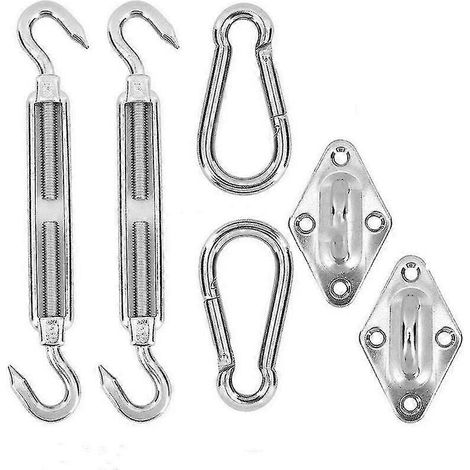 Kit de fixation pour voile de parasol en acier inoxydable, 6 pièces (1/5)
