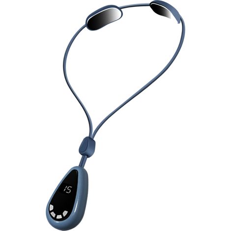 Masseur cervical suspendu intelligent, mini, portable, à compresse chaude et microcourant, pendentif, bleu (1/5)