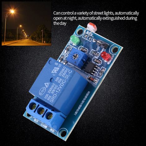module de commutation photoélectrique stable 12 V avec photorésistance et module relais (1/5)