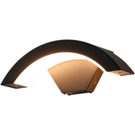 Applique murale d'extérieur à LED 18 W/pont en arc - Boîtier en aluminium - Étanche IP65 - Convient pour l'intérieur et l'extérieur - lumière blanche chaude, (18W-3000K)