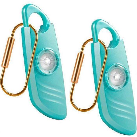 Alarme sonore personnelle, lot de 2, sirène de 140 dB, porte-clés lumineux stroboscopique, compatible avec les femmes, les hommes et les enfants. (1/5)