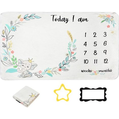 Babydecke Dokumentiert die monatlichen Wachstumsschritte Ihres Babys Ideal für Neugeborenenfotos Ein persönliches Geschenk zur Babyparty für 150 150 (1/5)