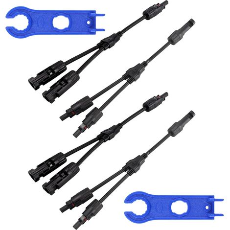 coppie di connettori a Y, sdoppiatore per cavo nero 12AWG, connettore per pannello solare fotovoltaico (PV), per collegamento in parallelo tra pannelli solari