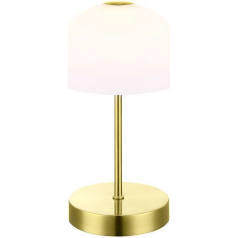 Globo Snowflake Lampe de chevet LED 3000K, abat-jour en verre opale couleur laiton (1/4)