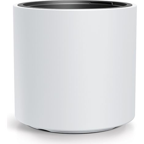 Pot de Fleurs Rond DBHER300-S449 - Blanc - Moderne et Élégant - Avec Insert Pratique