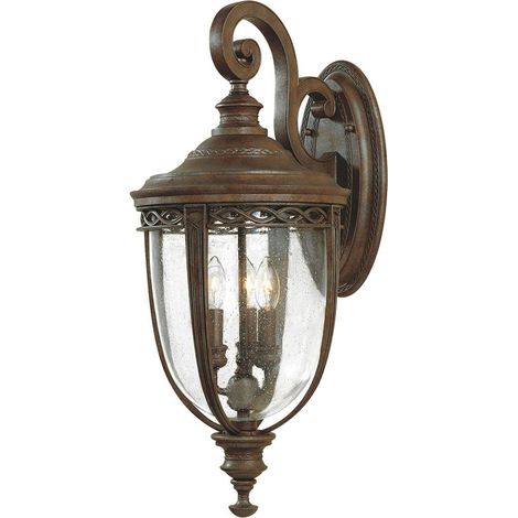 Elstead English Bridle - Lanterna da parete grande 3 luci da esterno in bronzo britannico IP44, E14 (1/5)