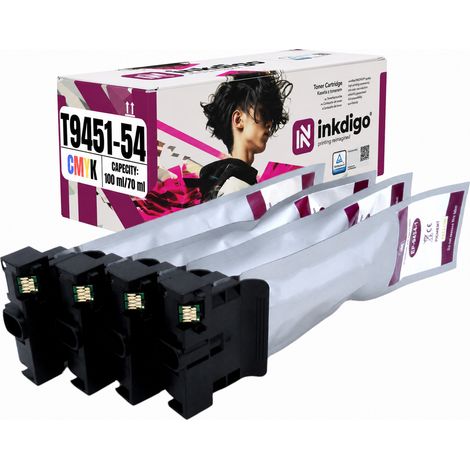 Inkdigo T9451-T9454 Tinte kompatibel mit Epson WorkForce Pro WF-C5210DW TÜV-zertifiziert (1/5)