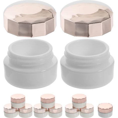 Set of 12 Refillable 5g PP Plastic Cosmetic Pots, Leakproof and Easy to Clean, Makeup for Business Travel (1/5)