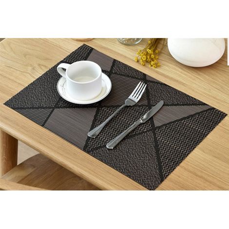 Sets de table élégants 45 x 30 cm pour le dîner, le déjeuner et le petit-déjeuner - Lot de 6 - Lavables, résistants à la chaleur, antidérapants et antitaches, pour la cuisine et la salle à manger, mar (1/5)
