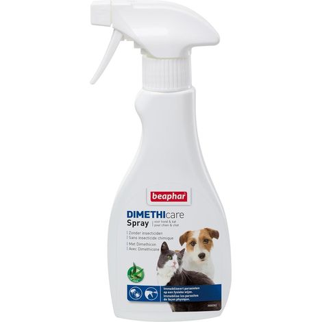 Spray Stop Parasites pour Chien et Chat - Contre puces, tiques, poux, aoûtats - Sans pesticide et insecticide chimique - À l'Aloe Vera - Action immédiate - Sans rinçage - 250ml (1/5)