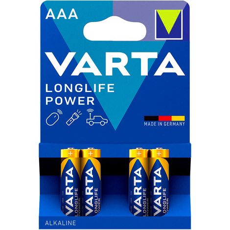 Batteria alcalina aaa Varta a lunga durata - lr03 2 strisce 10 blister 4 unità ø10,5x44,5 mm prezzo per blister (1/2)