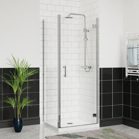 Aquariss Hinged Shower Door+Side Panel Chrome 760x1000 (1/5)