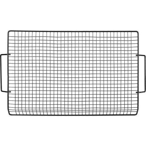 Non-stick Iron BBQ Net 44.5 x 25.5 cm, Reusable for Fish, Meat, Vegetables, Heat Resistant, Steaming Net for Picnics, Camping, Parties (1/5)